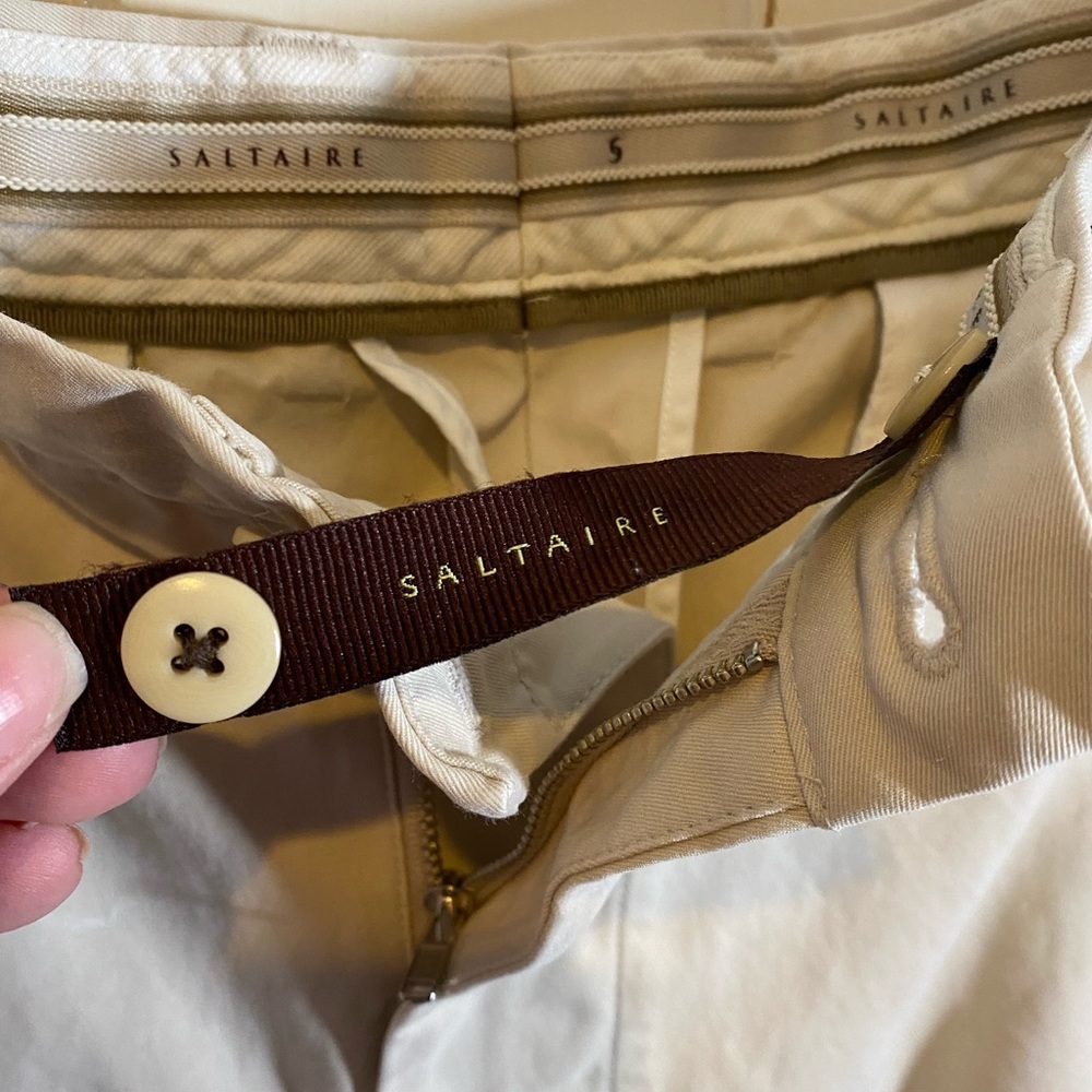 Saltaire Mens Silk Khaki Shorts SIZE 38 - Picture 4 of 5